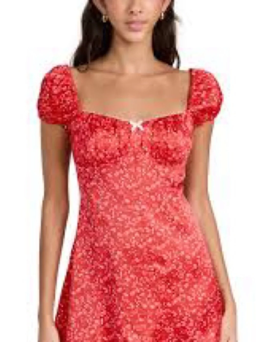 For Love & Lemons Antonia Linen Floral Mini Dress
